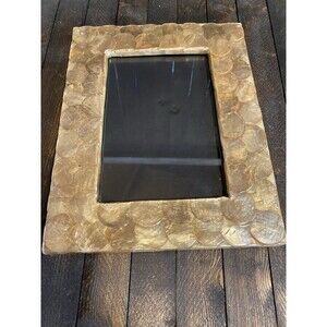 Gold Capiz Shell Picture Frame Dimensional  9.5 X 7.75 in